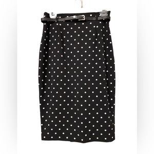 Ricki’s Black with White Polka Dots Pencil Skirt